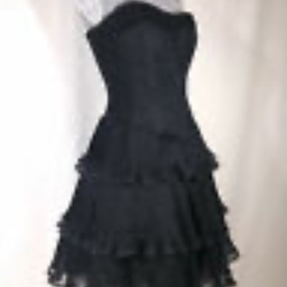 Black Lace Corset Tiered Dress - Picture 3 of 6